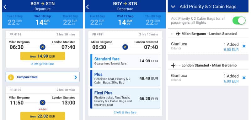 prenotare volo Ryanair App