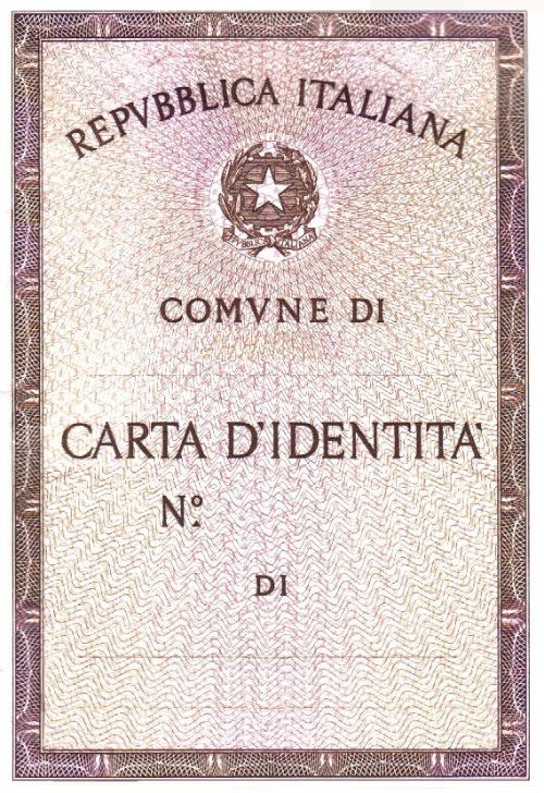 Carta identita cartacea fronte