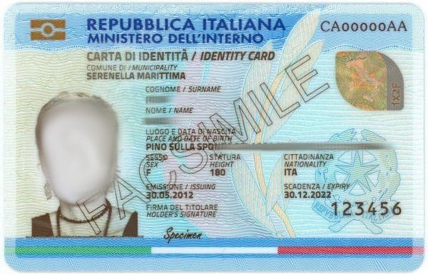 Carta identita elettronica fronte