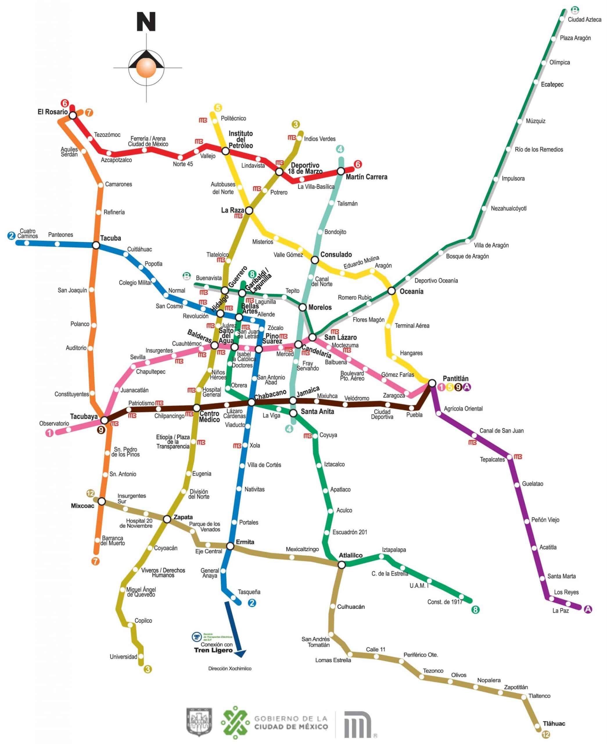 Mappa metro Citta del Messico