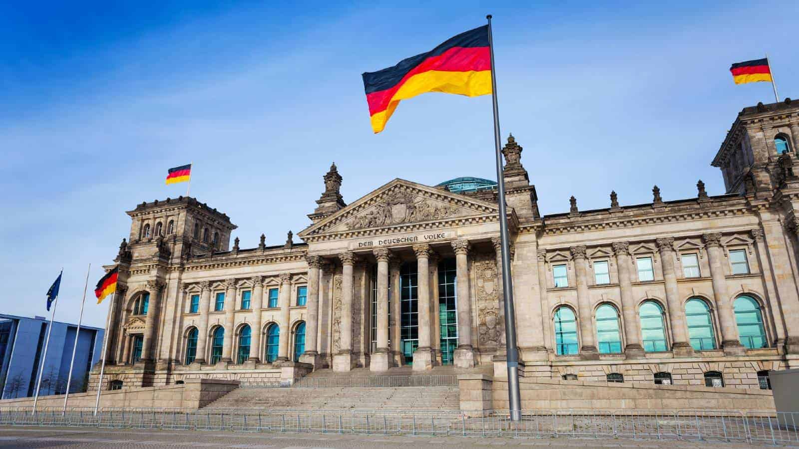 Bandiera tedesca Reichstag Berlino