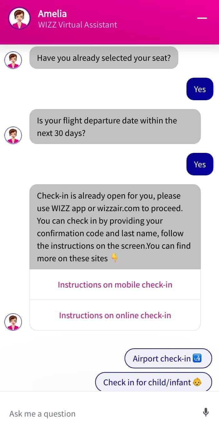 Wizz Air assistente virtuale