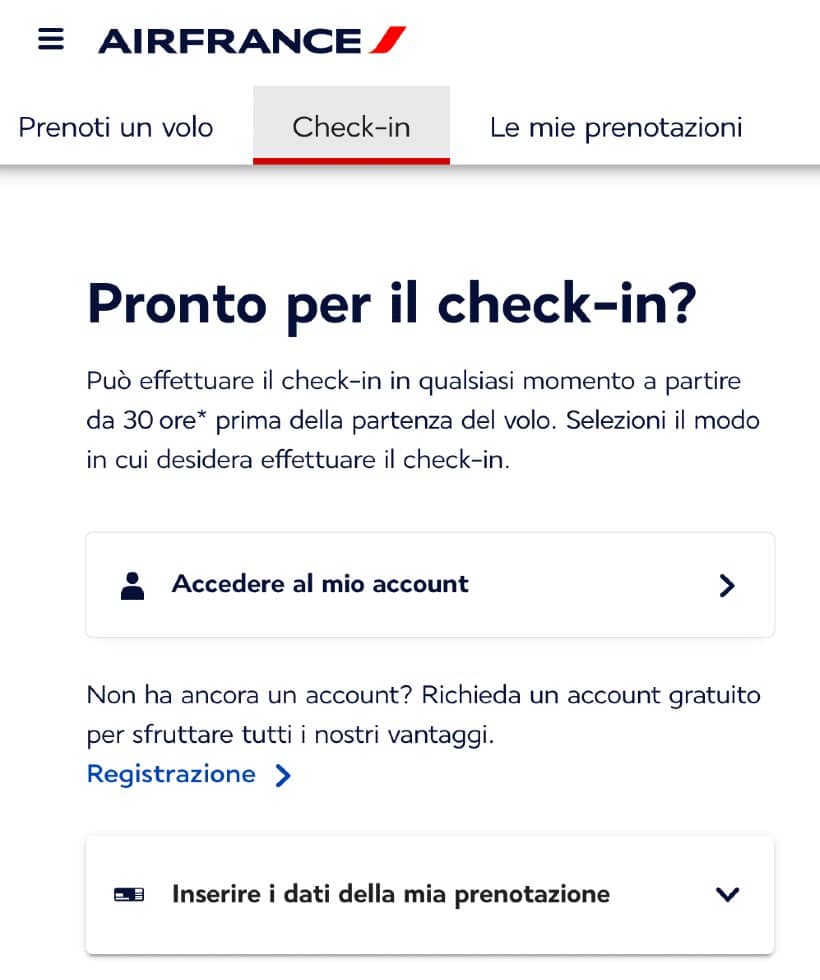 Check-in online Air France