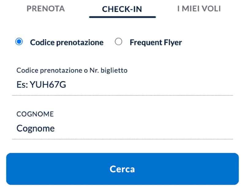 ITA Airways check in online