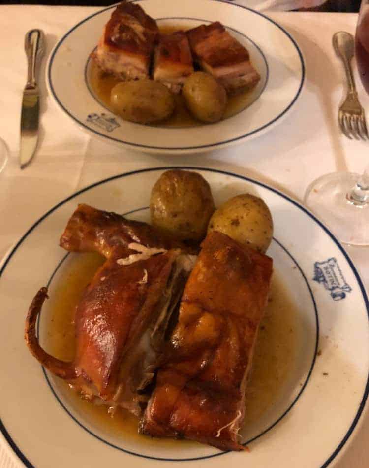 Cochinillo Asado Botin Menu Madrid