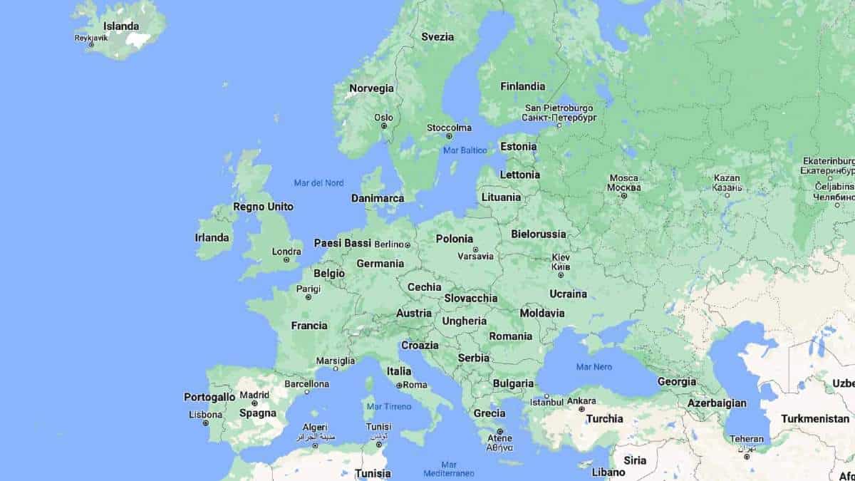 Capitali europee mappa cartina