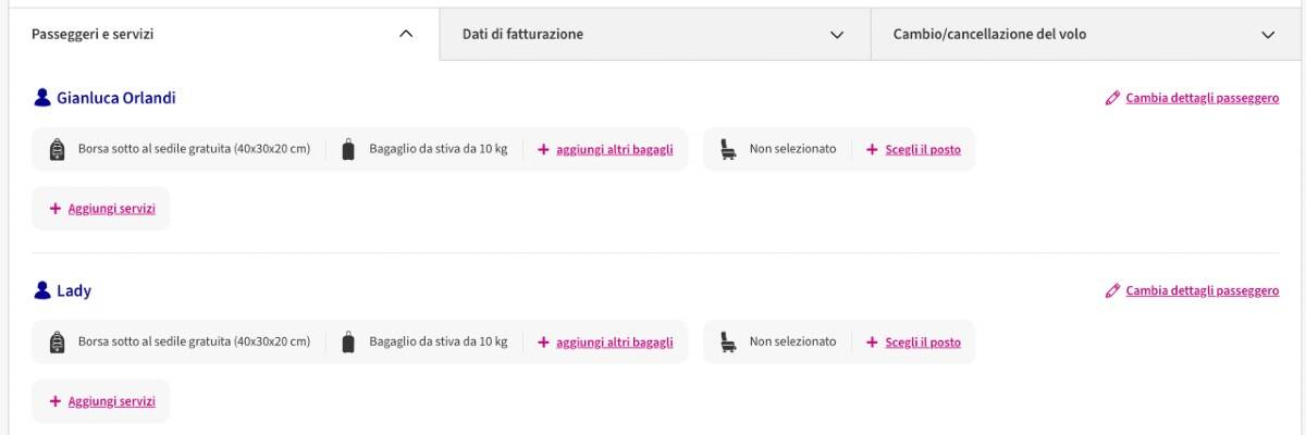 Lista passeggeri check in online Wizz Air