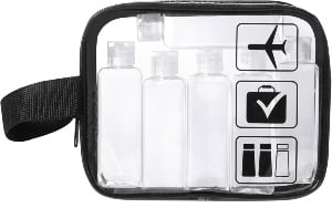 Kit da viaggio per liquidi aereo con flaconi